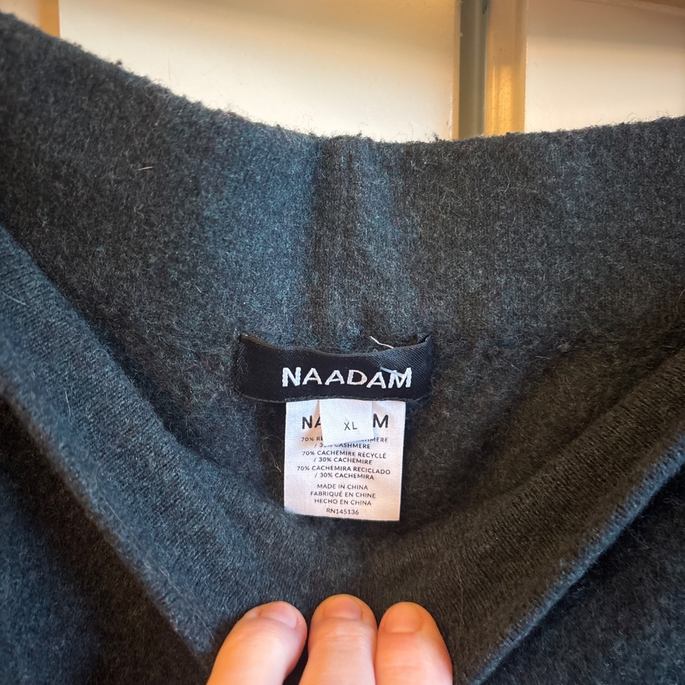 Naadam XL 100% cashmere signature hoodie joggers deep blue gray matching set - Picture 5 of 9